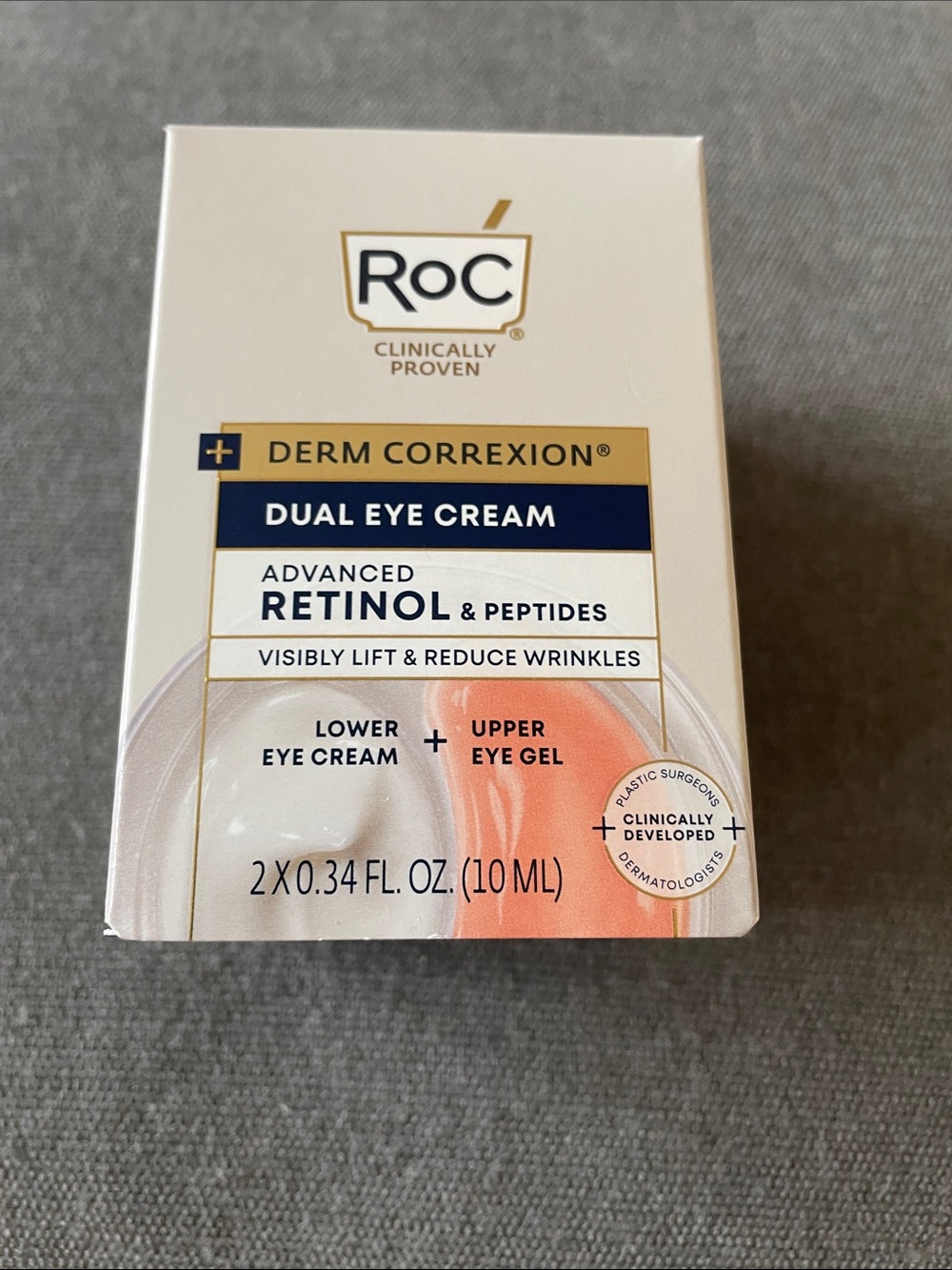 Derm Correxion Dual Eye Cream with Retinol & Peptides - White & Coral
